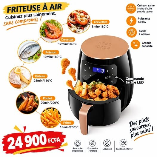 Friteuse à Air Chaud ( Air Fryer ) 6 Litres