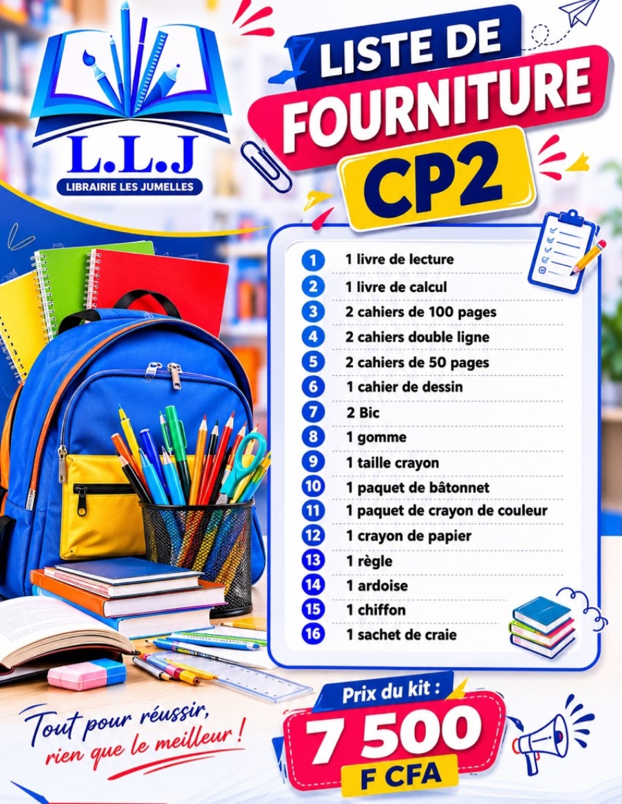 Promotion sur Fournitures scolaires CP2