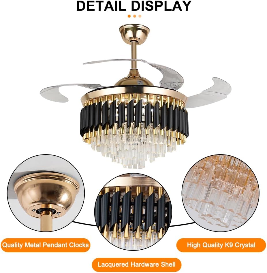 Lustre ventilateur cristal