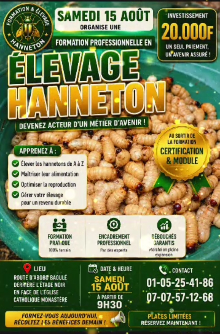 FORMATION EN ÉLEVAGE HANNETON
