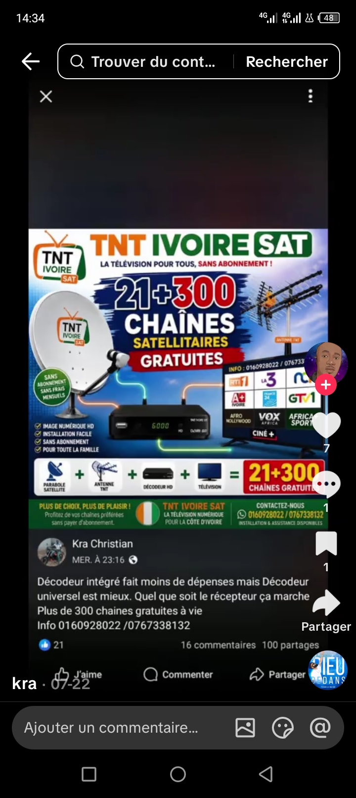 Entenne et decodeur