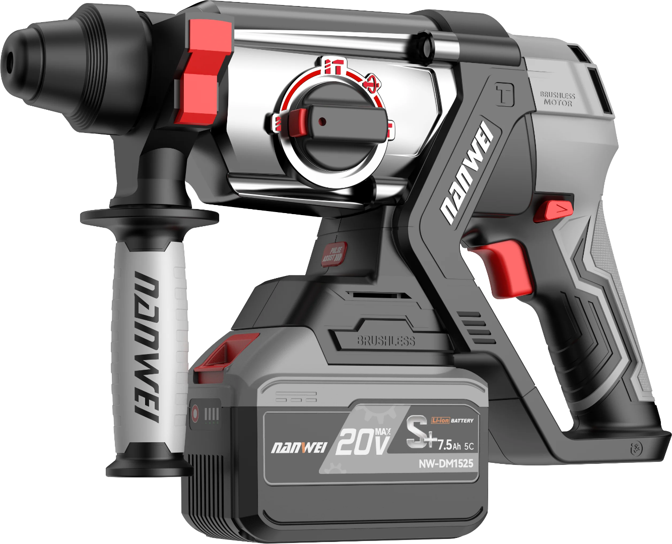 Marteau perforateur sans fil NANWEI – Moteur Brushless 20V / 21V