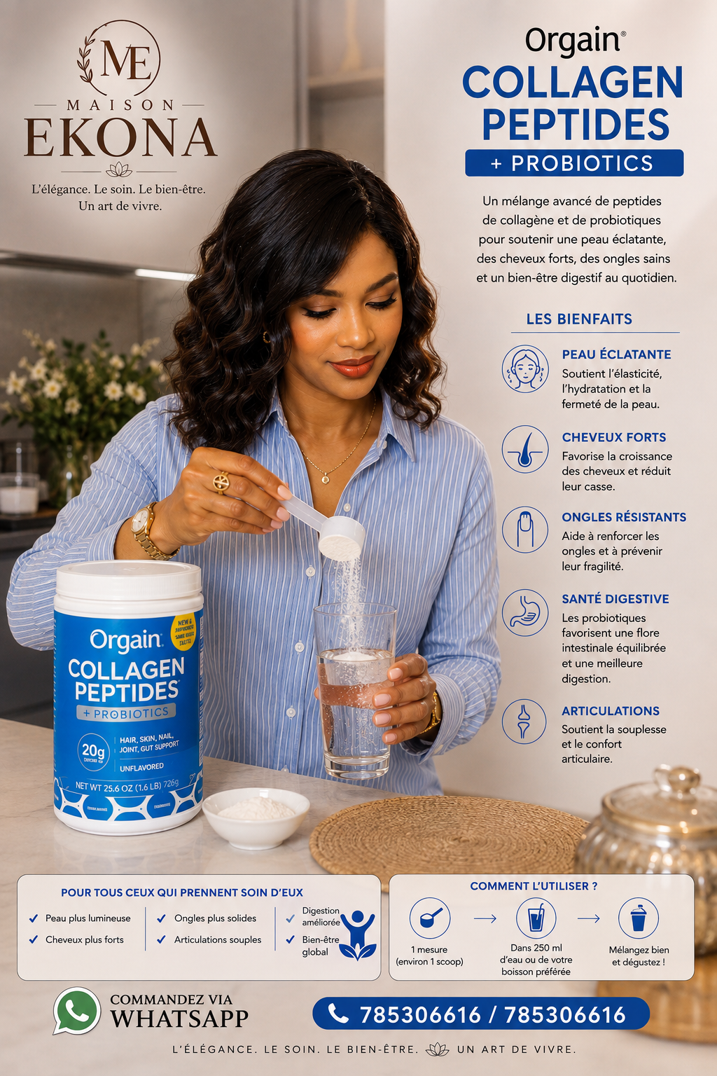 Collagen peptides +probiotiques