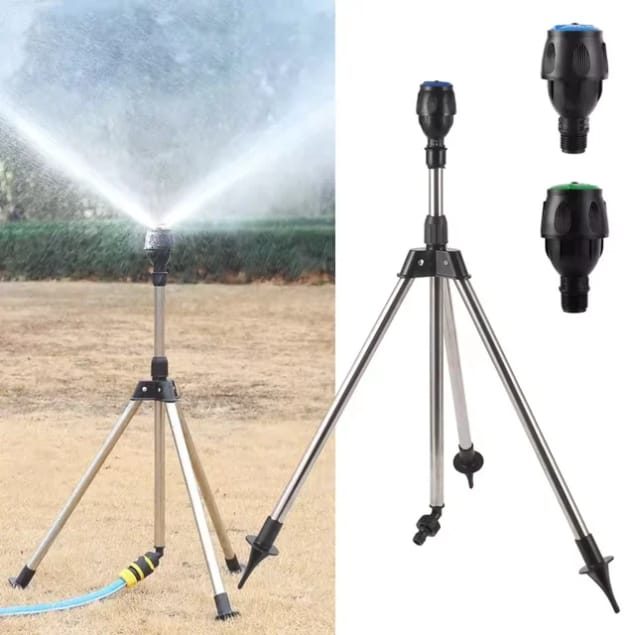 Arroseur Rotatif sur Trépied Télescopique Irrigation Grand Angle