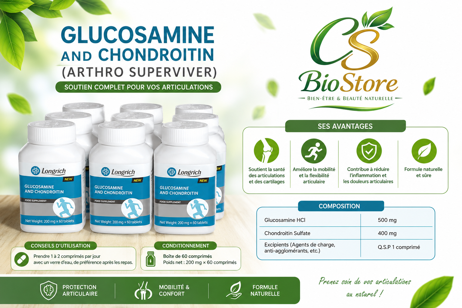 Glucosamine and chondroitin (ARTHRO SUPERVIVER))
