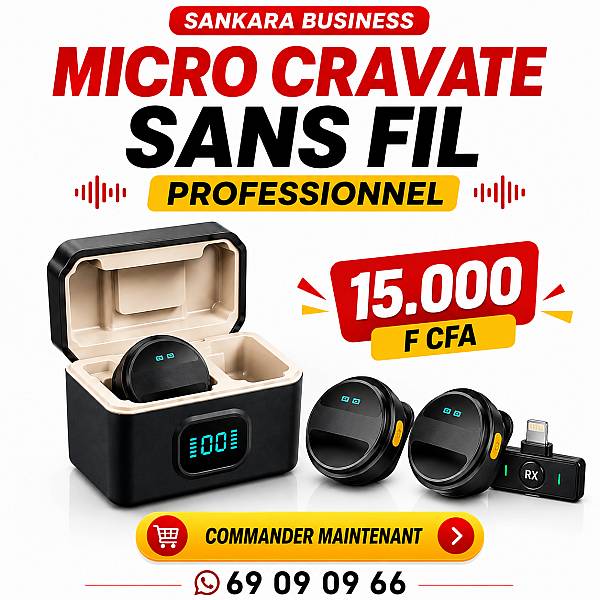 🎤 MICRO-CRAVATE SANS FIL PROFESSIONNEL