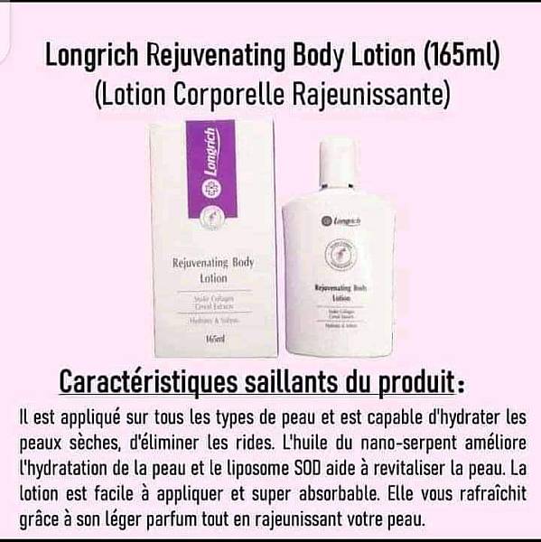 Longrich Rejuvenating Body Lotion (Lotion Corporelle Rajeunissante) Contenance : 165 ml