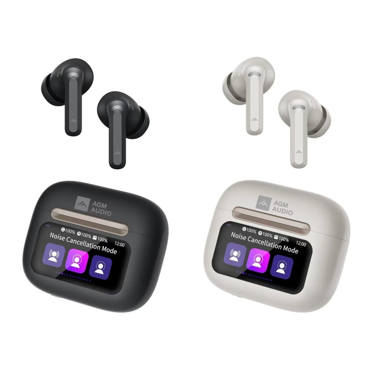 Écouteurs Sans Fil TWS AGM BUDS 9 – Son Immersif avec Réduction de Bruit ANC+ENC | Bluetooth 5.4 • Écran Tactile LCD • Batterie 500 mAh