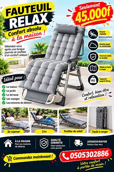 Chaise pliante confort