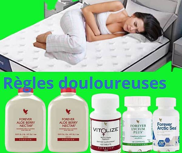 Règles douloureuses : Berry nectar, vitolize women, lycium plus, arctic sea