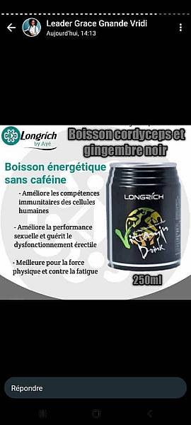 Boisson cordyceps et gingembre noir