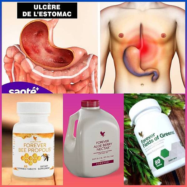 Traitement ulcère, berry nectar,bee propolis, fields of greens