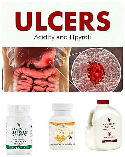 Traitement ulcère, berry nectar,bee propolis, fields of greens