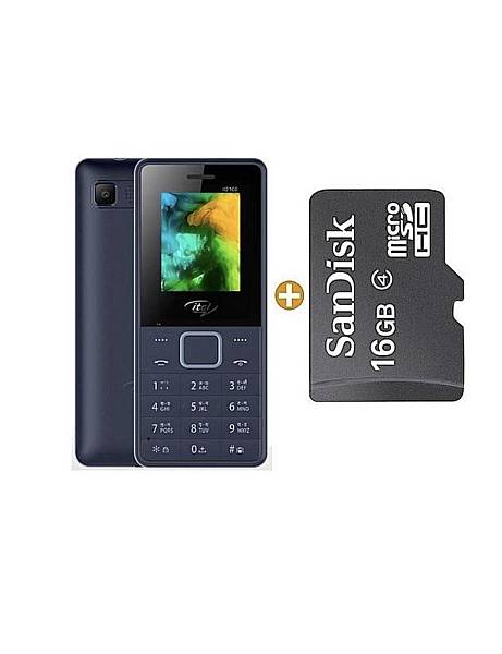 Itel 2160 - Dual Sim - Appareil Photo - Ecran 1.7"- Radio Fm + Carte Mémoire 16Go - Noir