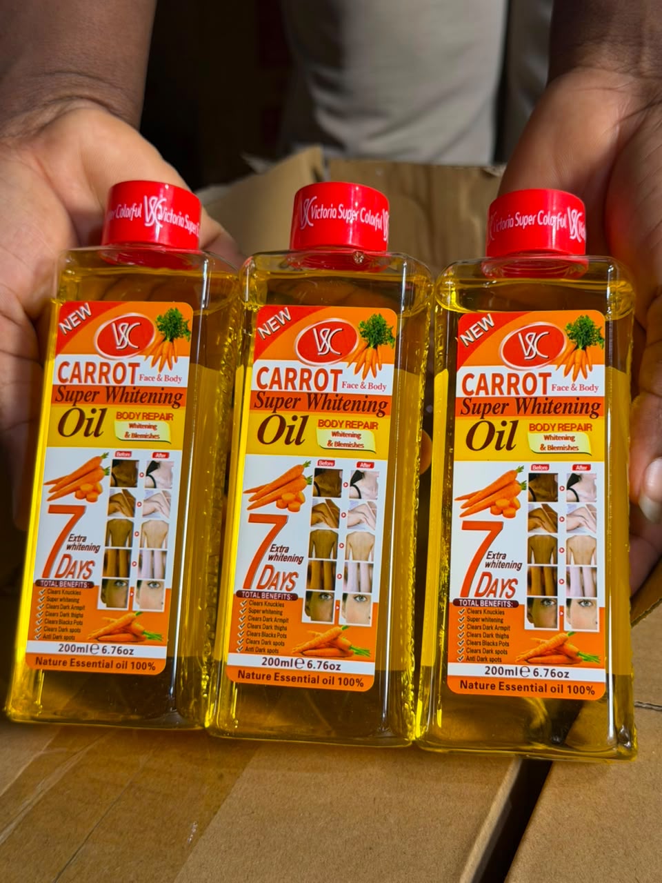 Huile pour le corps a base de carottes