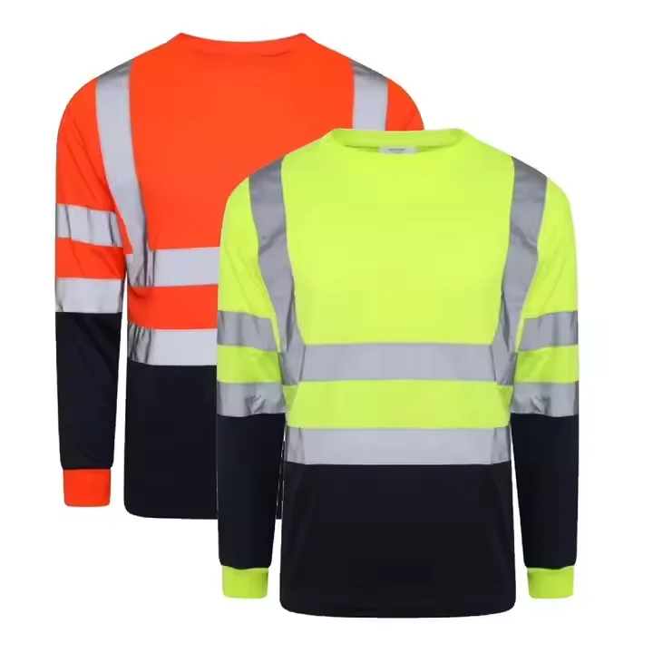 TEE-SHIRTS DE SÉCURITÉ FLUORESCENT BICOLORE SANS COL